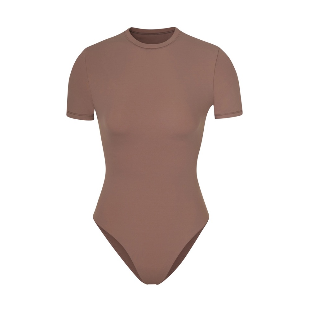 SKIMS Brown FITS EVERYBODY T-SHIRT BODYSUIT S